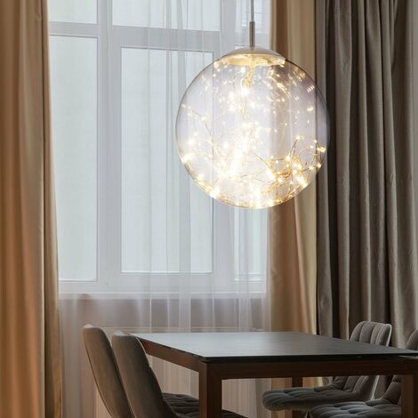 34152506 Zimmer Design Kugel Pendel Nino Glas Decken Leuchte Arbeits LED Hänge Lampe Leuchten