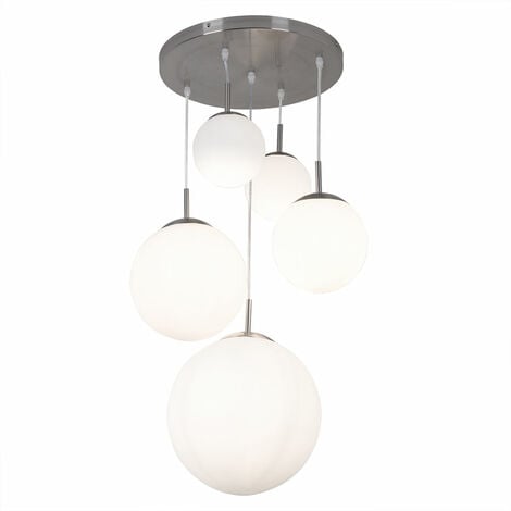 Design LED Pendel Leuchte Ess Zimmer Hänge Beleuchtung Flur Glas Kugel Lampe 