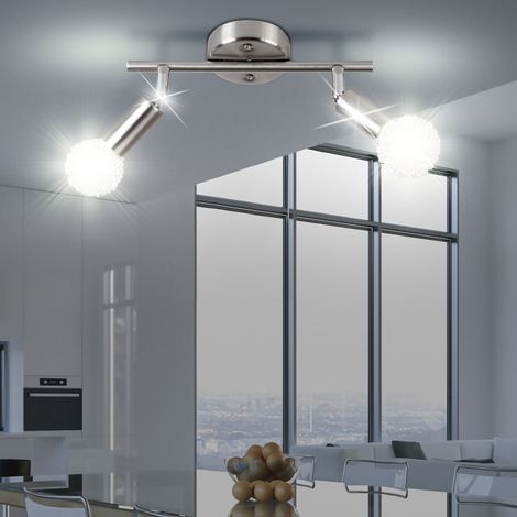LED Decken Strahler Leuchte silber Wohn Zimmer Beleuchtung Spot Lampe beweglich 