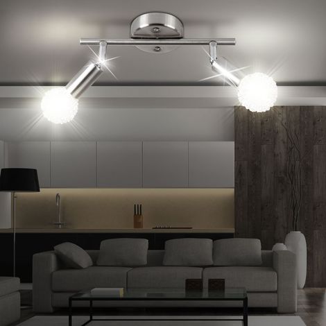 LED Wand Leuchte Holz Spot Wohn Zimmer Strahler Dielen Lampe schwenkbar silber 
