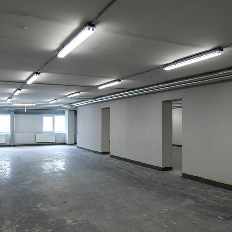4x 48 Watt LED Wannen Lampen Garagen Werkstatt Hallen Decken Leuchten Ultraslim 