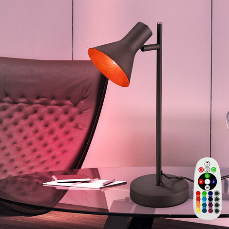 Design RGB LED Schreib Tisch Leuchte Arbeits Zimmer Beistell Lampe Gold DIMMER 