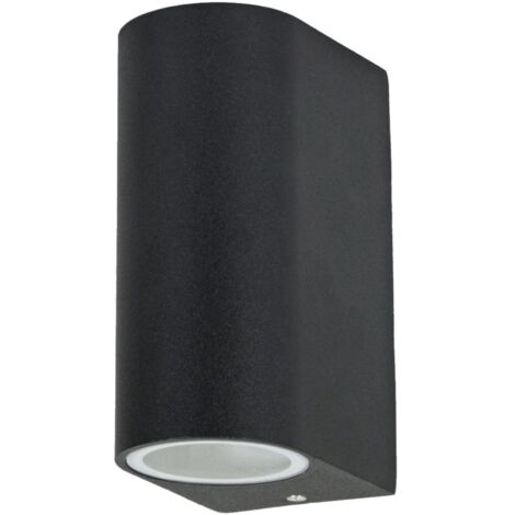 Wand Außenleuchte Terrasse Aluminium Up Down Wandleuchte Aussen schwarz Aussenleuchten Haustür, Farbwechsel dimmbar mit Fernbedienung, 2x RGB LED 4W 220lm 3000K, BxH 6,5x14,5 cm