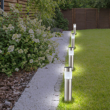 LED Außen Solar Rentier Leuchte Steck Edelstahl Garten Park Erdspieß Lampe
