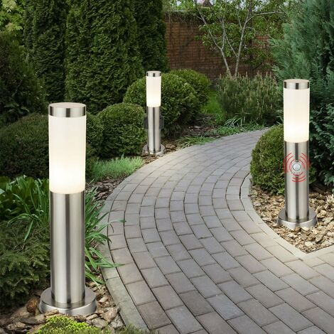 Edelstahl LED Außen Steh Beleuchtung Garten Wege Lampen Bewegungsmelder modern 