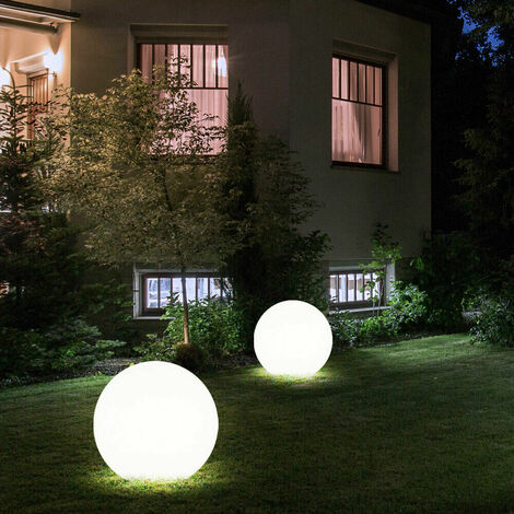 Außen LED Design Kugel weiß Leuchte 7W Erdspieß Lampe Garten Hof Ø 25 Big Light 