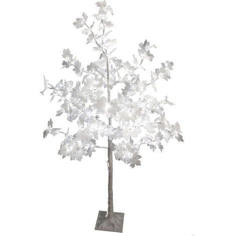 Standleuchte Stehleuchte Dekobaum Leuchtbaum Außenbereich Garten, Kupfer  weiß gefärbt, IP44 Spritzwasser geschützt, 128x LED 3,5