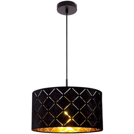 Design Pendel Lampe Dekor Muster Hänge Leuchte Schlafzimmer Beleuchtung schwarz