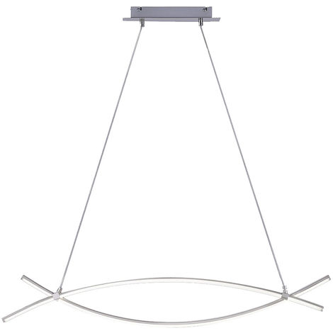 LED Decken Pendel Lampe Bogen Design Wohn Zimmer Hänge Strahler Leuchte silber