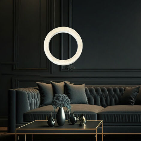 LED Decken Pendel Leuchte geeist Wohn Zimmer Beleuchtung Ring Design Hänge Lampe 