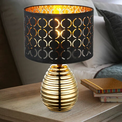 Tisch Lampe Fernbedienung Keramik Ananas Design silber Textil Leuchte weiß  dimmbar im Set inkl. RGB LED Leuchtmittel