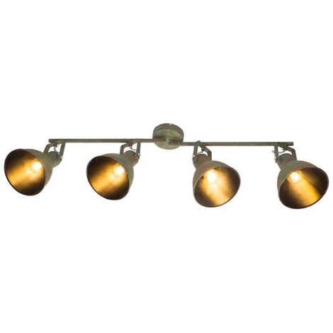 2x LED Wand Leuchte Flur Küche Glas Spot verstellbar messing Design Lampe antik 