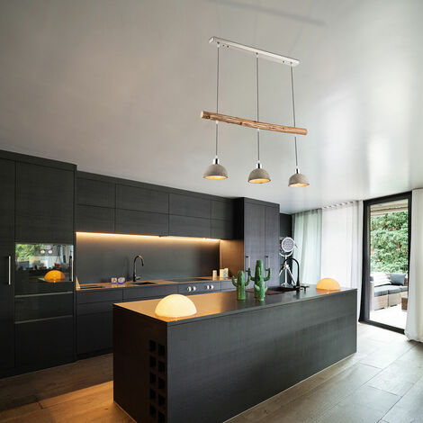Design Pendel Strahler Decken Lampe Stoff grau Ess Zimmer Küchen Hänge Leuchte 