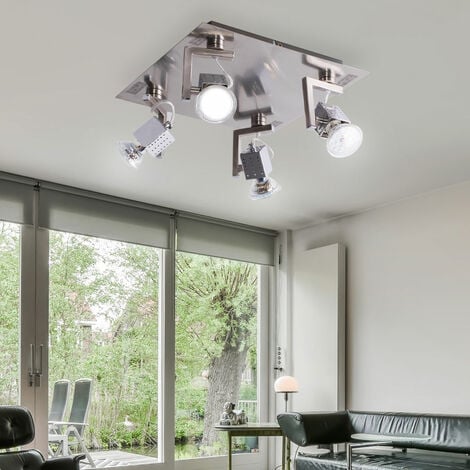 LED Decken Lampe Schlaf silber Strahler beweglich Beleuchtung Zimmer Gäste