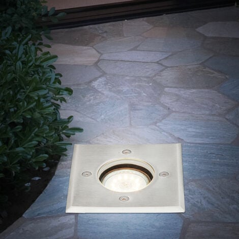 4x Boden Einbau Strahler Fernbedienung Einfahrt Garten Edelstahl Spot  Lampen dimmbar im Set inkl. RGB LED Leuchtmittel