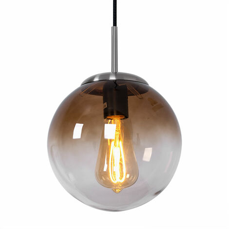 Design Lampe Deckenleuchte Stehleuchte Braun Chrom Glas Hängelampe Lampe LED 
