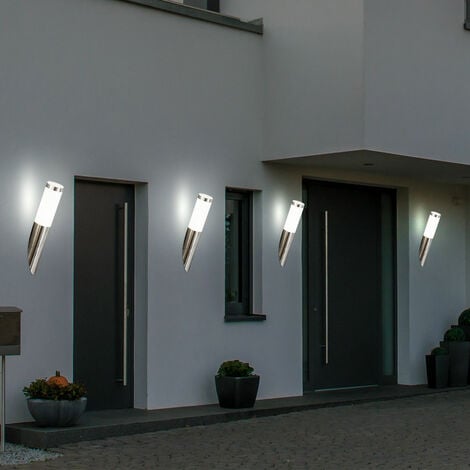 4er Set LED Edelstahl Wand Strahler Lampen Balkon Leuchten Außen Beleuchtungen 