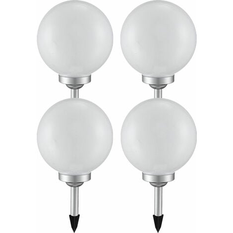 4er Set LED Solar Garten Außen Bereich Lampen Erdspieß Steck Leuchten Hof Kugel Rasen Beleuchtung