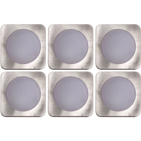 6er Set LED Einbau Strahler silber Decken Leuchten Wohn Zimmer Beleuchtung Flur Spot Lampen eckig Karton beschädigt