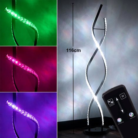 RGB LED Design Steh Lampe Kristall Leuchte Schlaf Zimmer Dimmer Fernbedienung 