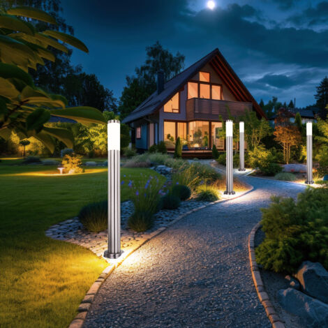 LED Außenstehlampe Gartenlampe aus Edelstahl Garten