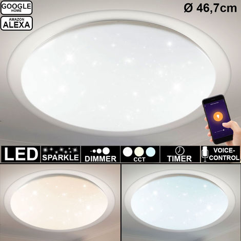 Smart Home LED Decken Leuchte 40W Alexa App Lampe dimmbar Sternen Effekt  V-Tac 1497