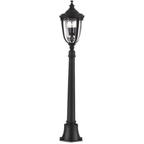 Elstead English Bridle - 3 Light Medium Outdoor Poller Light Black IP44, E14 (1/5)