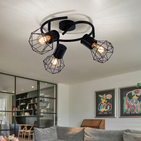 Spot Rondell Strahler verstellbar Käfig Decken Leuchte Wohn Zimmer  Beleuchtung Gitter Lampe schwarz | Strahler
