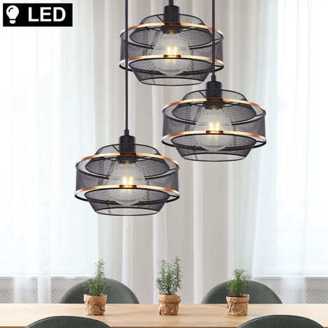 Vintage LED Käfig Decken Pendel Lampe Ess Zimmer Filament Leuchte schwarz kupfer