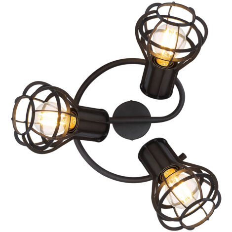 Wand Spot Leuchte Wohn Zimmer Strahler Käfig Gitter Lampe Schwarz