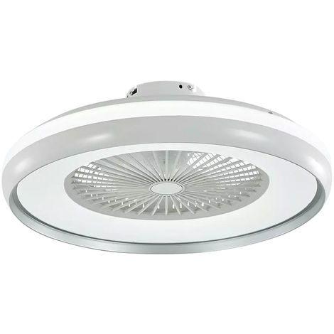 LED Decken Ventilator Leuchte Fernbedienung Tageslicht Lampe 3-Stufen Lüfter weiß-grau V-Tac 7935