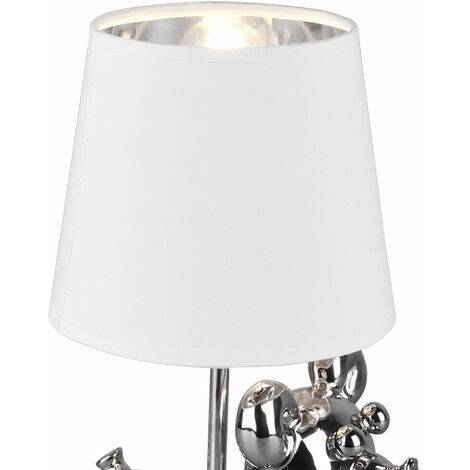 Textil Tisch Lampe FERNBEDIENUNG Hunde Design Keramik Leuchte dimmbar im  Set inkl. RGB LED Leuchtmittel