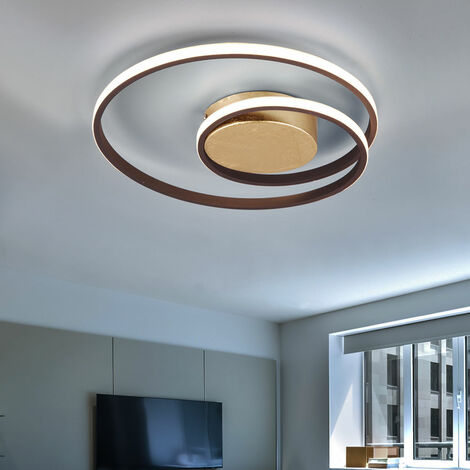 Luxus LED Decken Ring Lampe Wohn Zimmer Beleuchtung Switch Dimmer Leuchte rost 