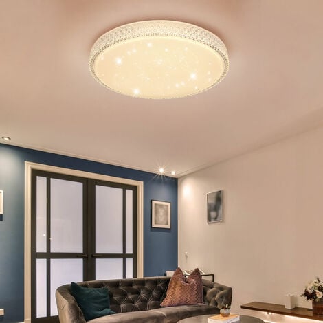 LED Design CCT Decken Lampe Wohn Zimmer Leuchte Fernbedienung Kristall  Strahler Sternen Effekt weiß DIMMBAR