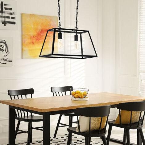 EGLO AMESBURY Hängeleuchte Schwarz – 95 Cm Lang, Für Leuchtmittel Bis 60 W, Industrial-Stil