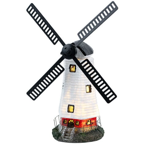 LED Solar Außen Leuchte Garten Dekoration Windmühle Blumen
