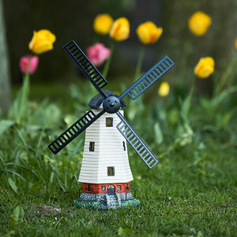 LED Solar Außen Leuchte Garten Dekoration Windmühle Blumen