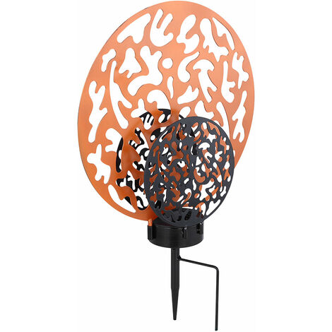 Solarleuchte gold Gartenleuchte Erdspieß Solar Stecklampe, Lichteffekt, Metall schwarz, LED warmweiß, LxBxH 30x10x41 cm