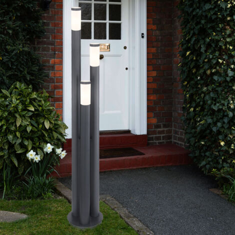 Säulenleuchte für Außen 170 cm Garten Stehlampe Edelstahl Standleuchte