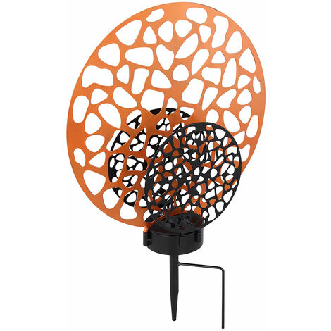 Solarlampe Gartenleuchte Solarleuchte Außenlampe Außenleuchte, Wetterfest IP44 Akku Erdspitz, Metall goldfarben schwarz, LED warmweiß, LxBxH 30x10x41cm