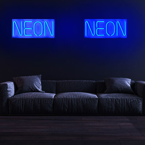 Neonlicht Wandlampe Dekoleuchte Wandschild Partylicht im Schriftzug Neon,  Kunststoff weiß, 1x LED, BxH 45x20 cm, Wohnzimmer, 2er Set