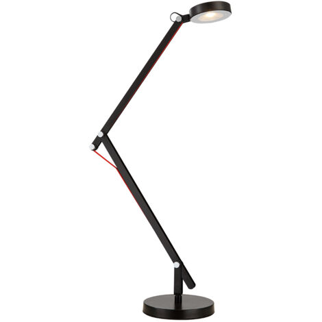 Tischleuchte Wandleuchte Klemmleuchte Wandlampe Tischlampe Schlafzimmer, Spot beweglich, Metall schwarz, Gelenke, Schalter, 1x LED 6W 500Lm 3000K, HxL 84x91cm (1/5)