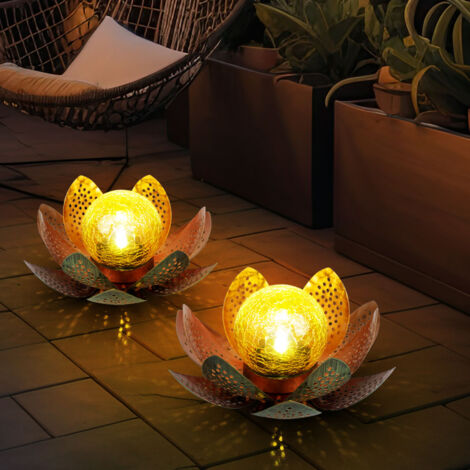 Lotusblume Deko Solar Lotusblüte für Außen Garten Deko Leuchten Asia
