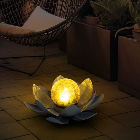 Lotusblume Deko Solar Lotusblüte für Außen Garten Deko Leuchten Asia