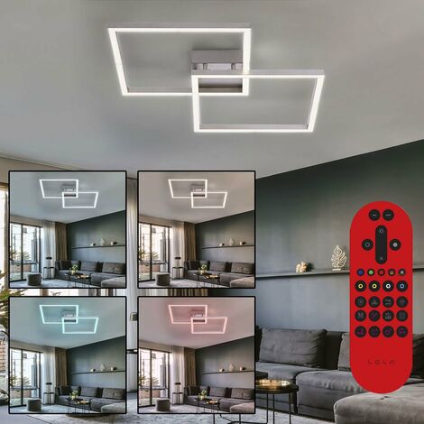 Deckenlampe Sprachsteuerung, Alexa, Home Smart Deckenleuchte dimmbar RGB LED 60W Farbwechsel, 3000lm Fernbedienung warmweiß- mit App