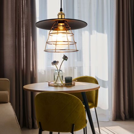 Pendelleuchte Vintage Industrial – Hängelampe Mit Metallschirm Und Lochmuster Für Esszimmer, Küche & Wohnzimmer | Kaffeebraun