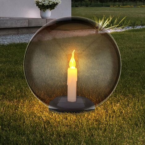 Kugel Solarleuchten für den Garten rund LED Solar Kerze Feuereffekt