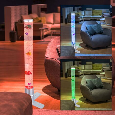 Wassersäule Farbwechsel Sprudelsäule Wohnzimmer, Dekoration Säle, LED RGB  inkl. 3 Fische und 2 Kugeln LxBxH 24