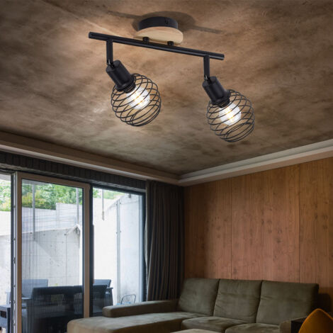 Deckenstrahler 2 Flammig schwarz Spots Deckenleuchte schwarz ...