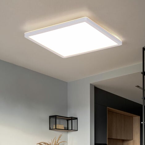 Deckenlampe LED Badezimmer Stufen 1600Lm Backlight, Panel, 3 IP44 Lampe Wandschalter, weiß, über 18W Deckenleuchte LED